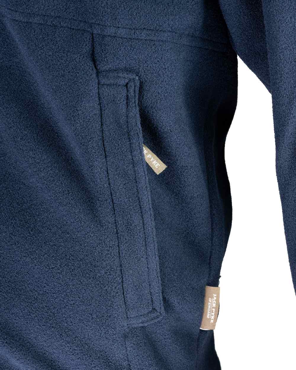 Navy coloured Jack Pyke Countryman Fleece Jacket on white background #colour_navy