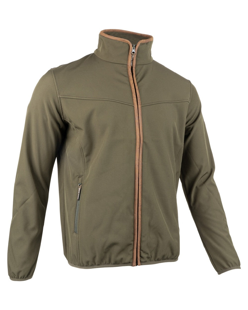 Green coloured Jack Pyke County Softshell Jacket on white background #colour_green
