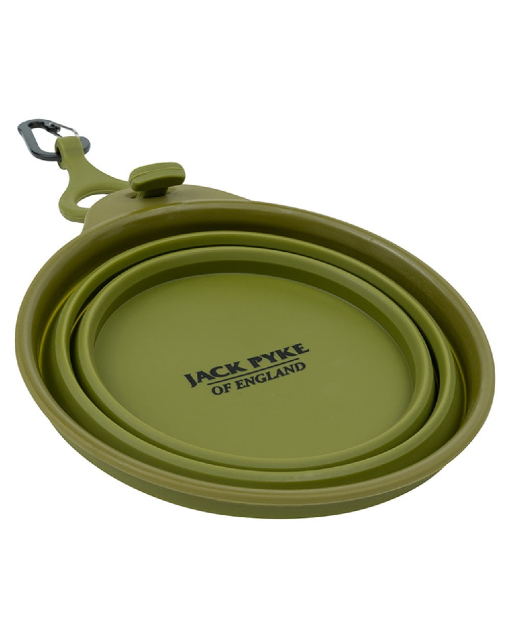 Green coloured Jack Pyke Deluxe Folding Dog Bowl on white background #colour_green