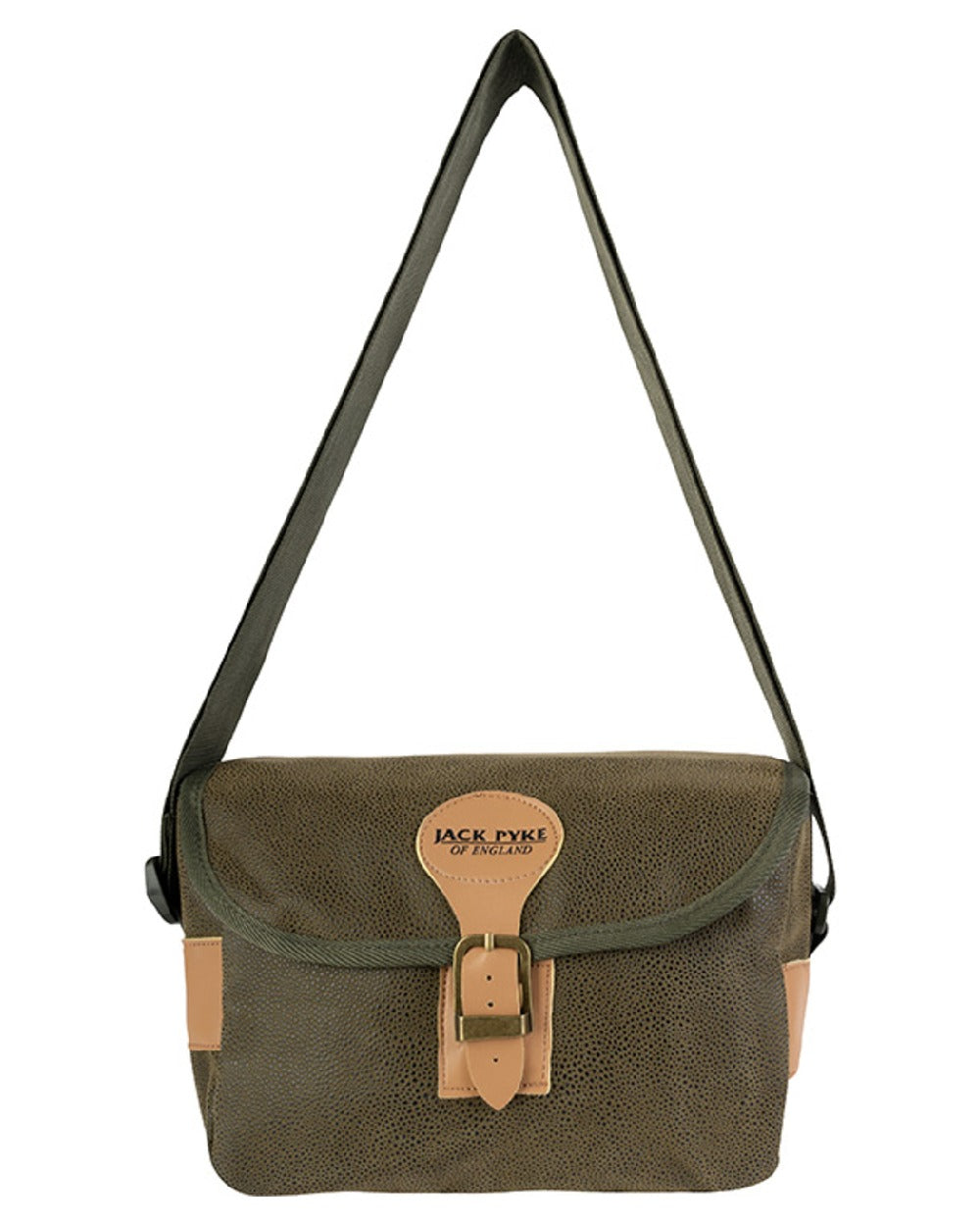 Green coloured Jack Pyke Duotex Cartridge Bag on white background #colour_green