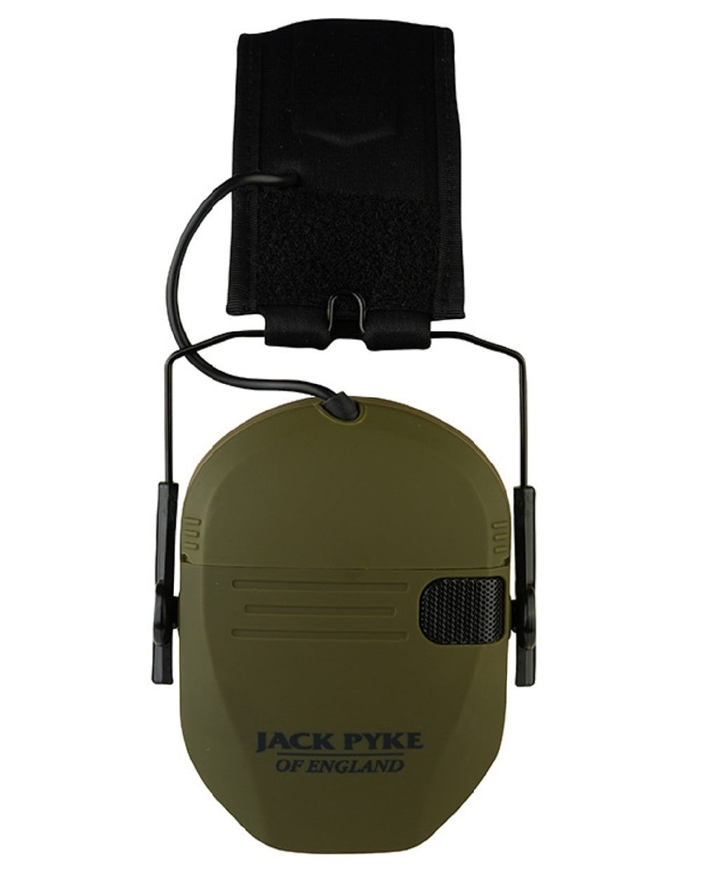 Green coloured Jack Pyke Electronic Ear Defenders on white background #colour_green