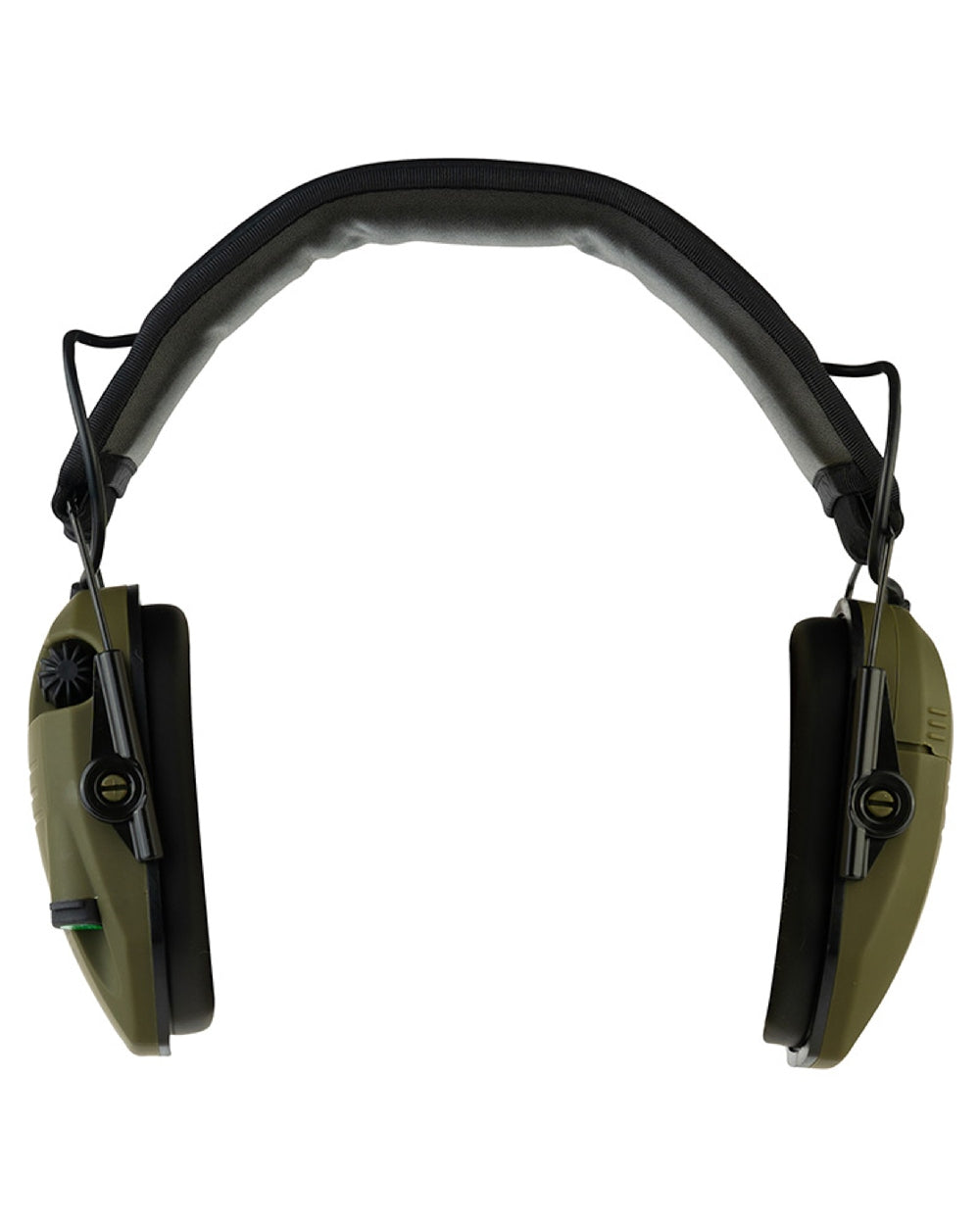 Green coloured Jack Pyke Electronic Ear Defenders on white background #colour_green
