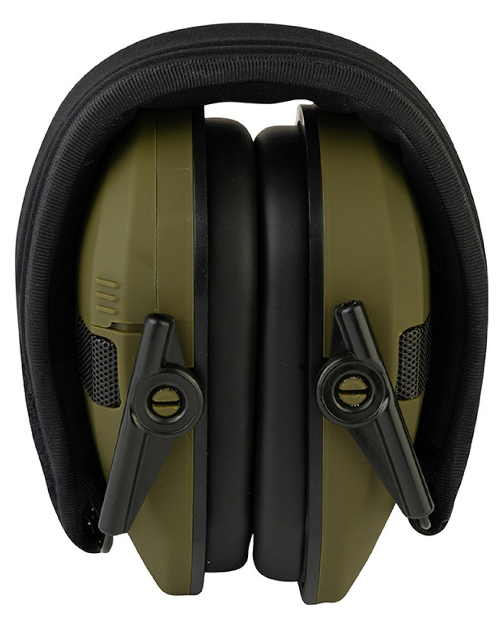 Green coloured Jack Pyke Electronic Ear Defenders on white background #colour_green