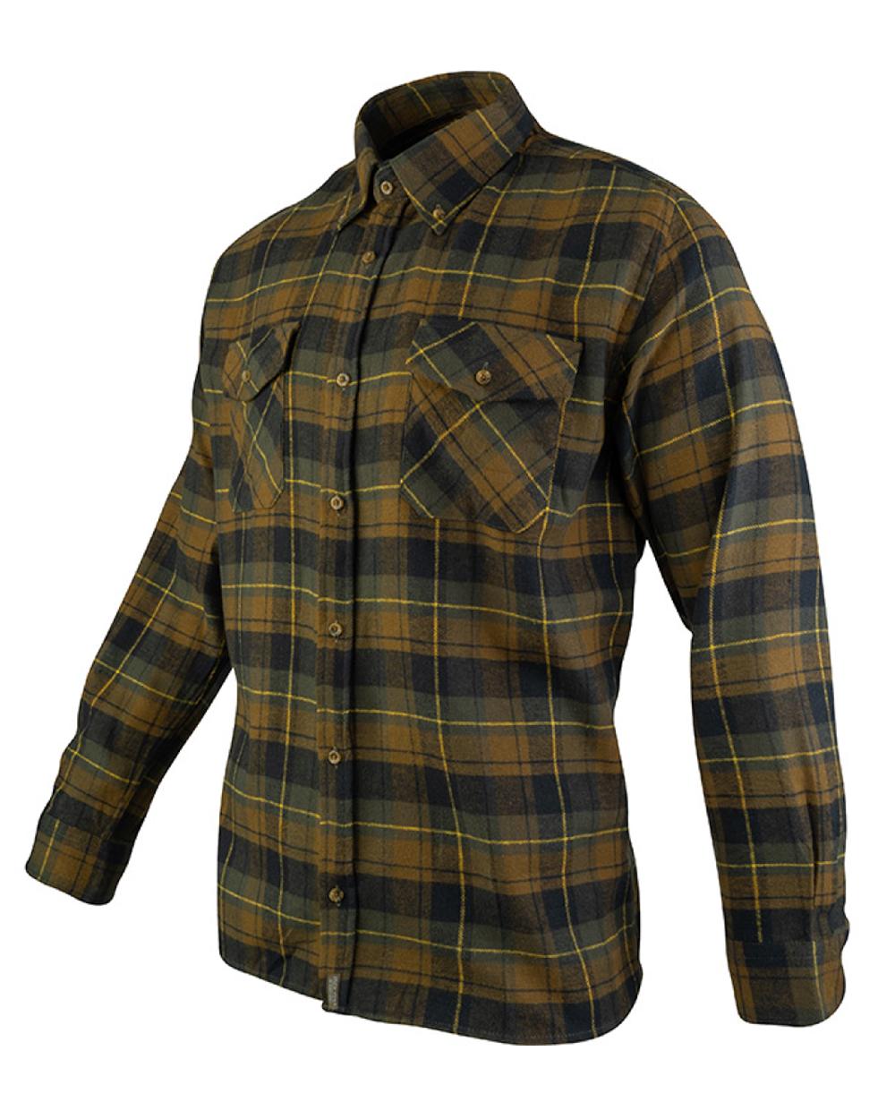 Brown coloured Jack Pyke Flannel Shirt on white background #colour_brown