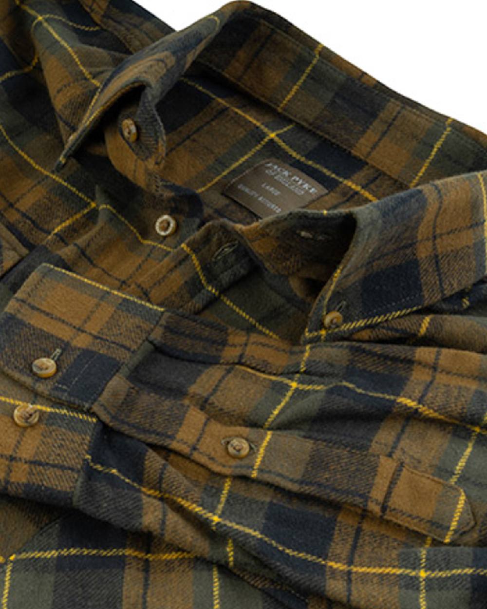 Brown coloured Jack Pyke Flannel Shirt on white background #colour_brown