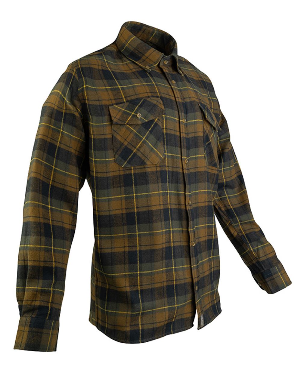 Brown coloured Jack Pyke Flannel Shirt on white background #colour_brown