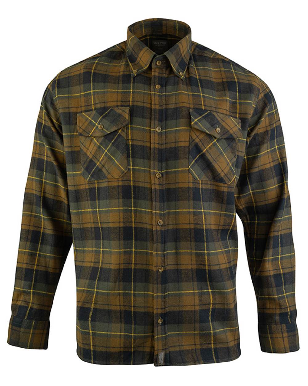 Brown coloured Jack Pyke Flannel Shirt on white background #colour_brown