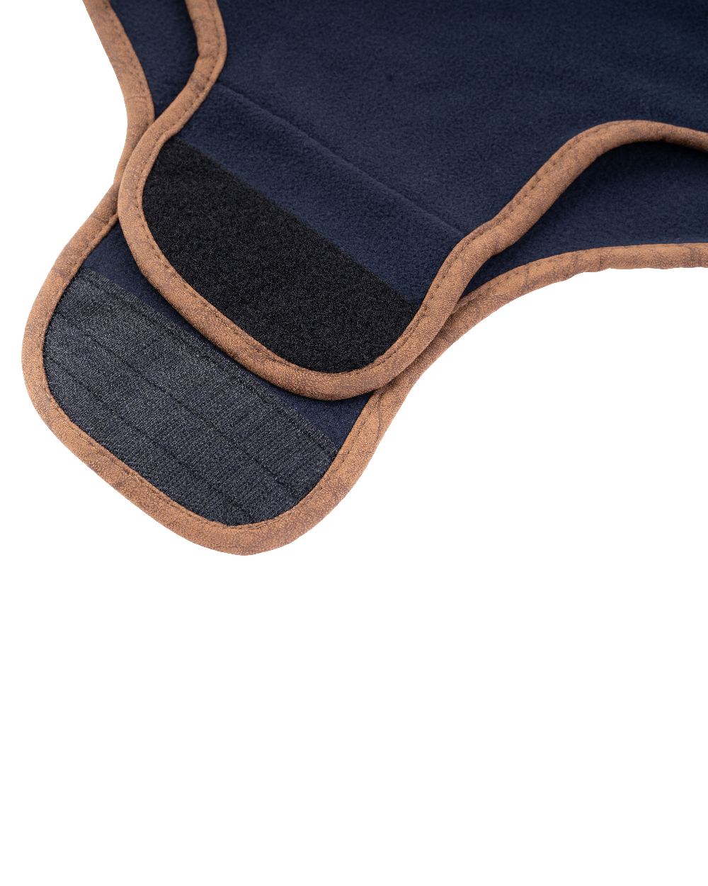 Navy coloured Fleece Dog Coat on white background #colour_navy
