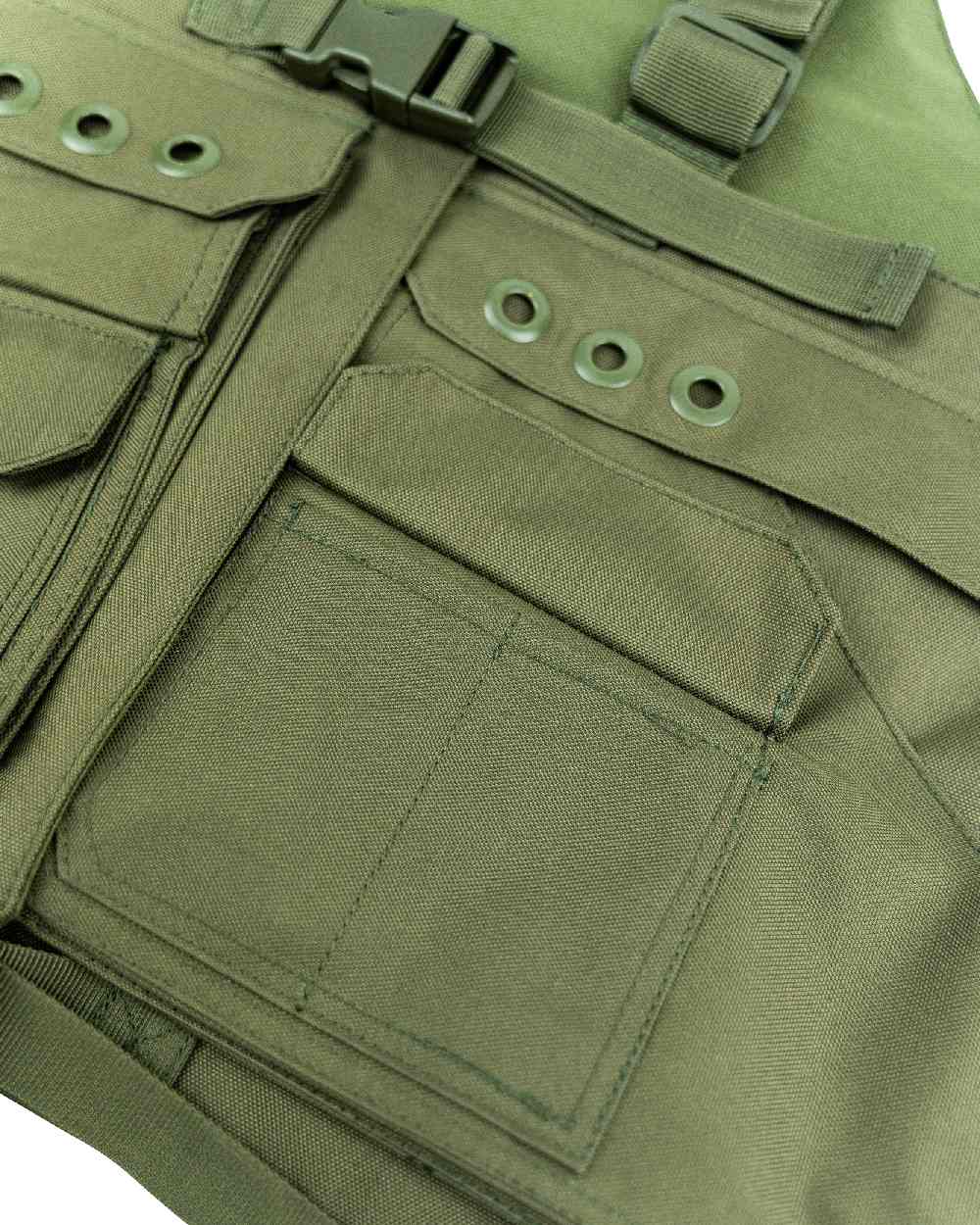Olive Green coloured Jack Pyke Handlers Vest on white background #colour_olive-green