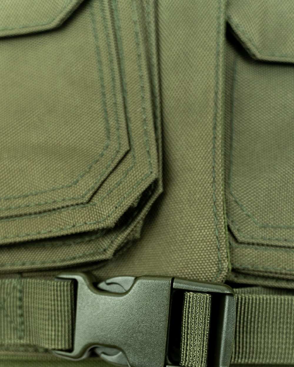 Olive Green coloured Jack Pyke Handlers Vest on white background #colour_olive-green