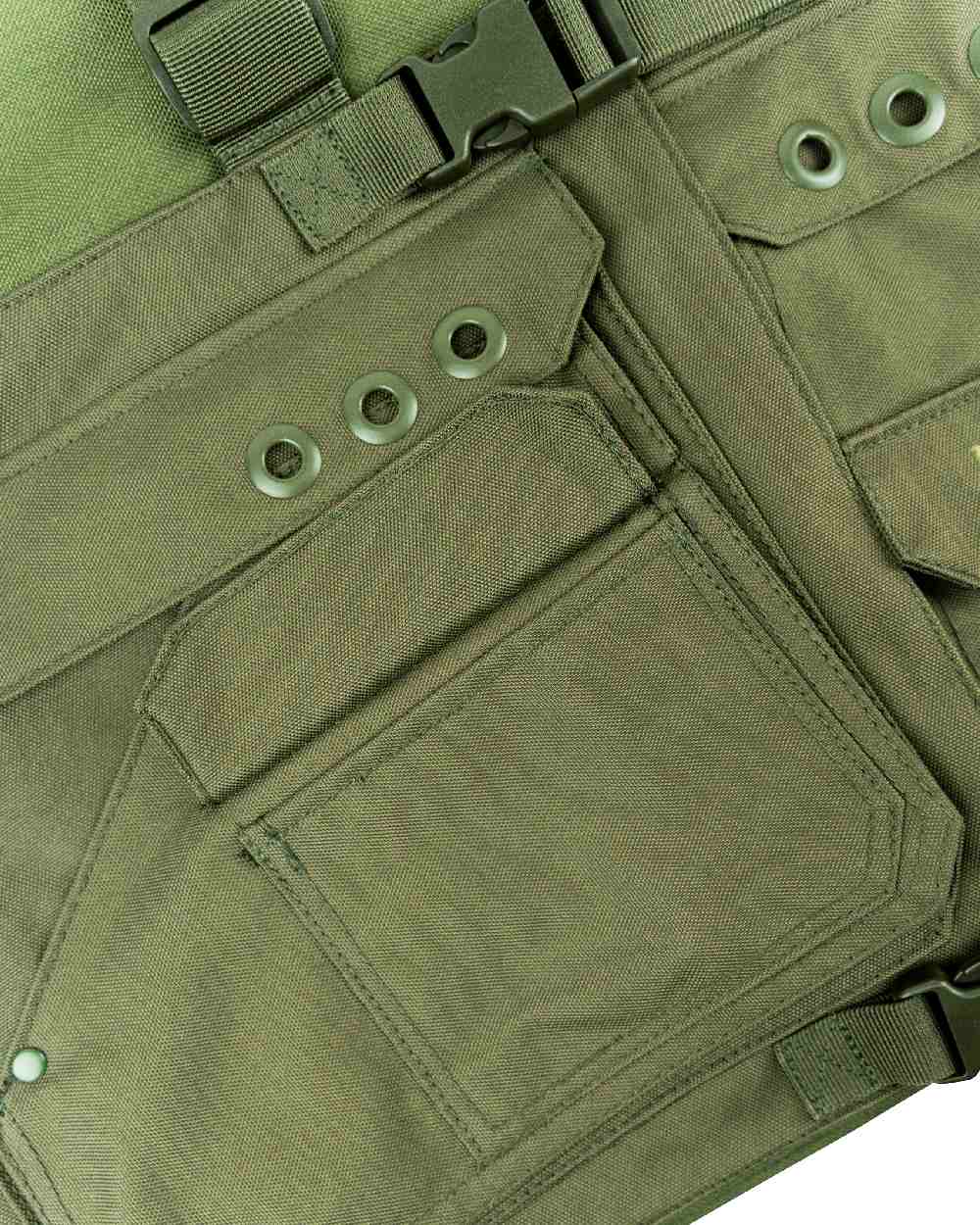 Olive Green coloured Jack Pyke Handlers Vest on white background #colour_olive-green