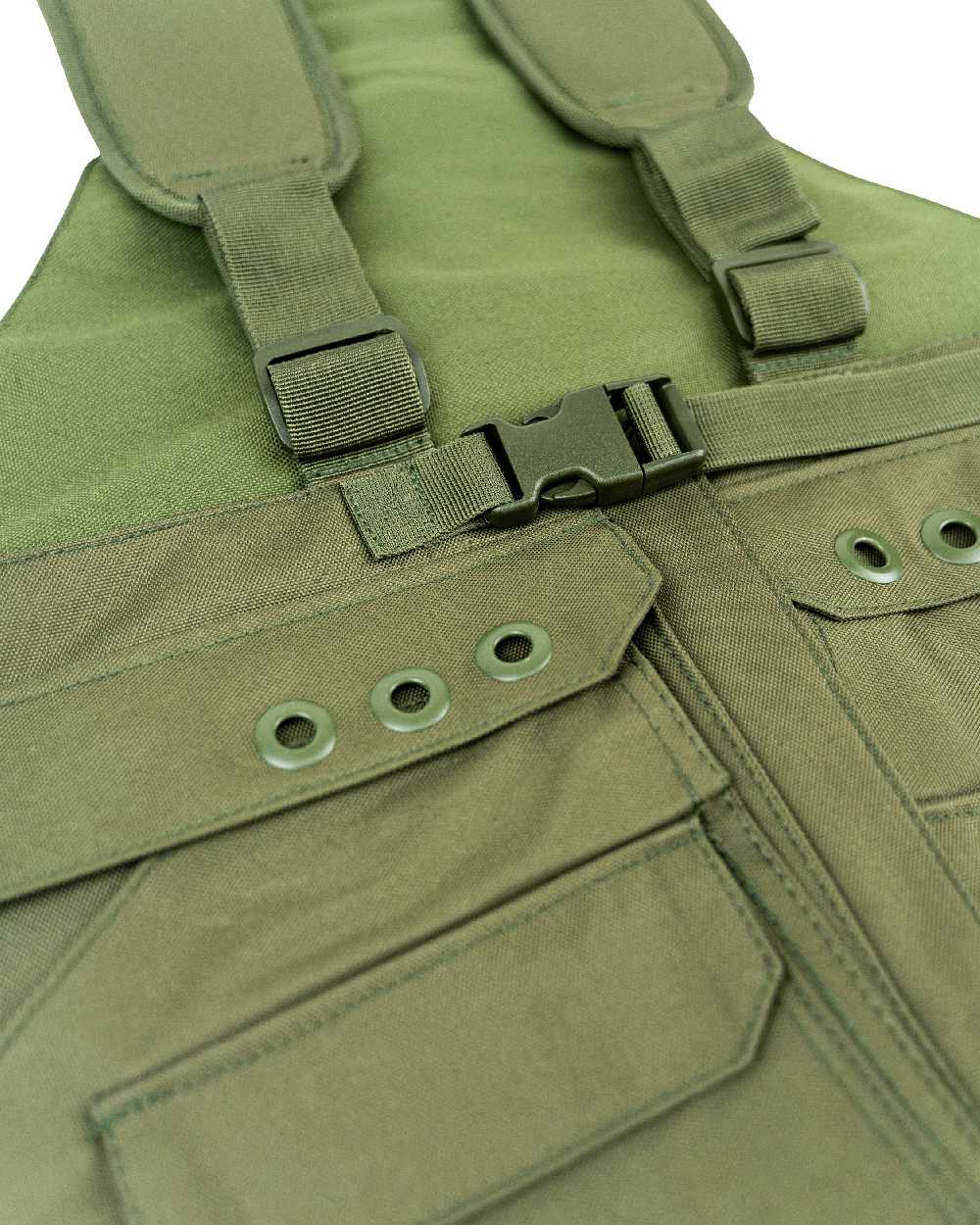 Olive Green coloured Jack Pyke Handlers Vest on white background #colour_olive-green