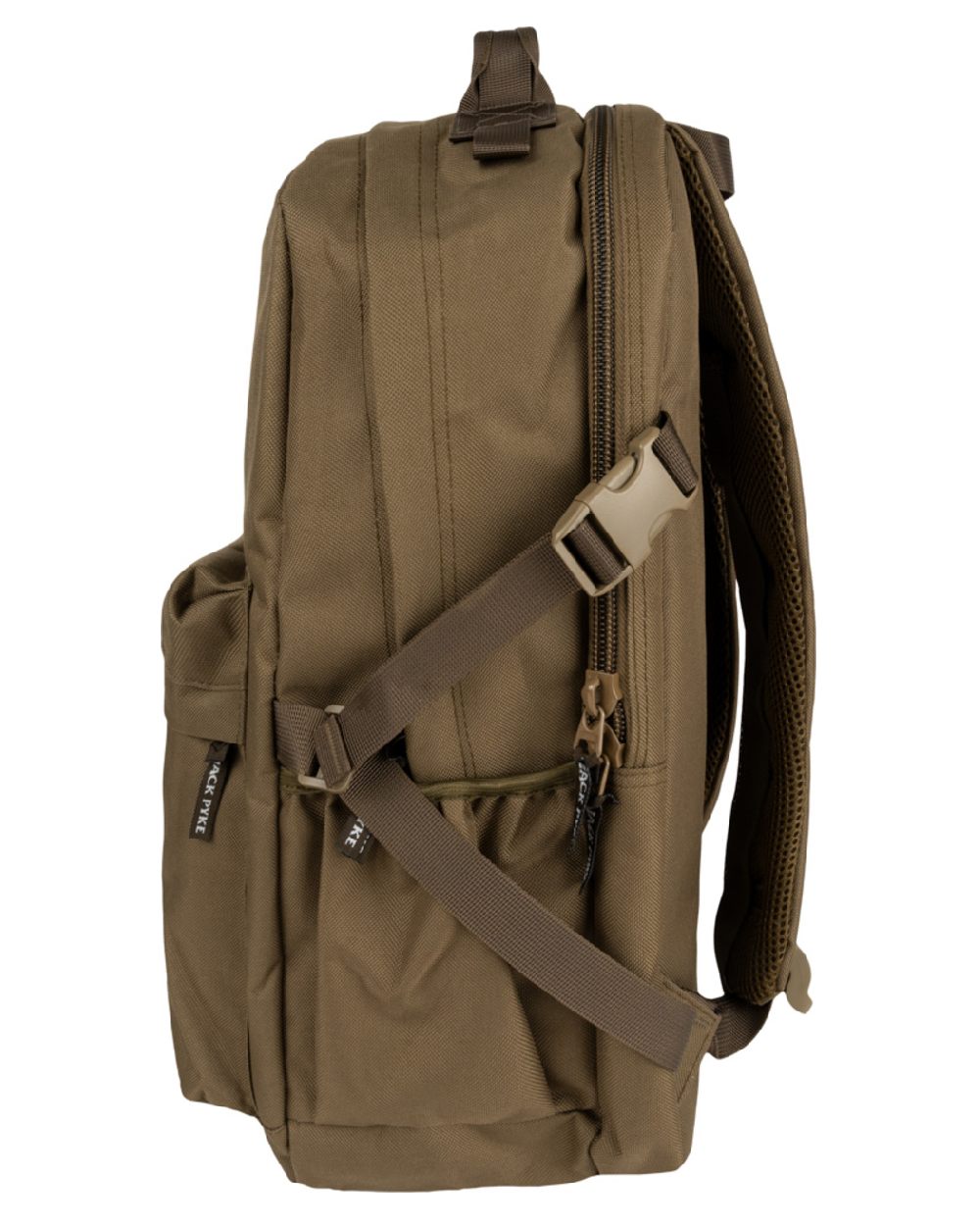 Olive Brown coloured Jack Pyke Harrier Rucksack on white background #colour_olive-brown