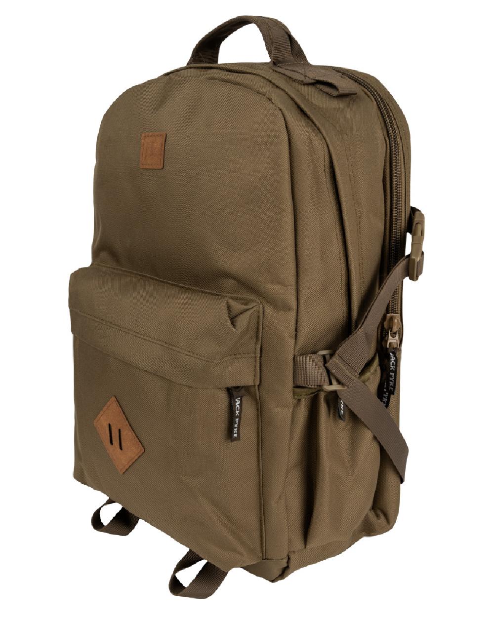 Olive Brown coloured Jack Pyke Harrier Rucksack on white background #colour_olive-brown