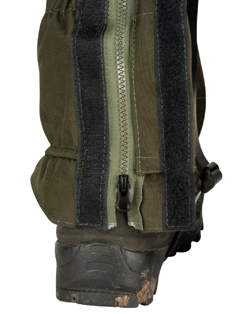 Green coloured Jack Pyke Highline Gaiter on white background #colour_green
