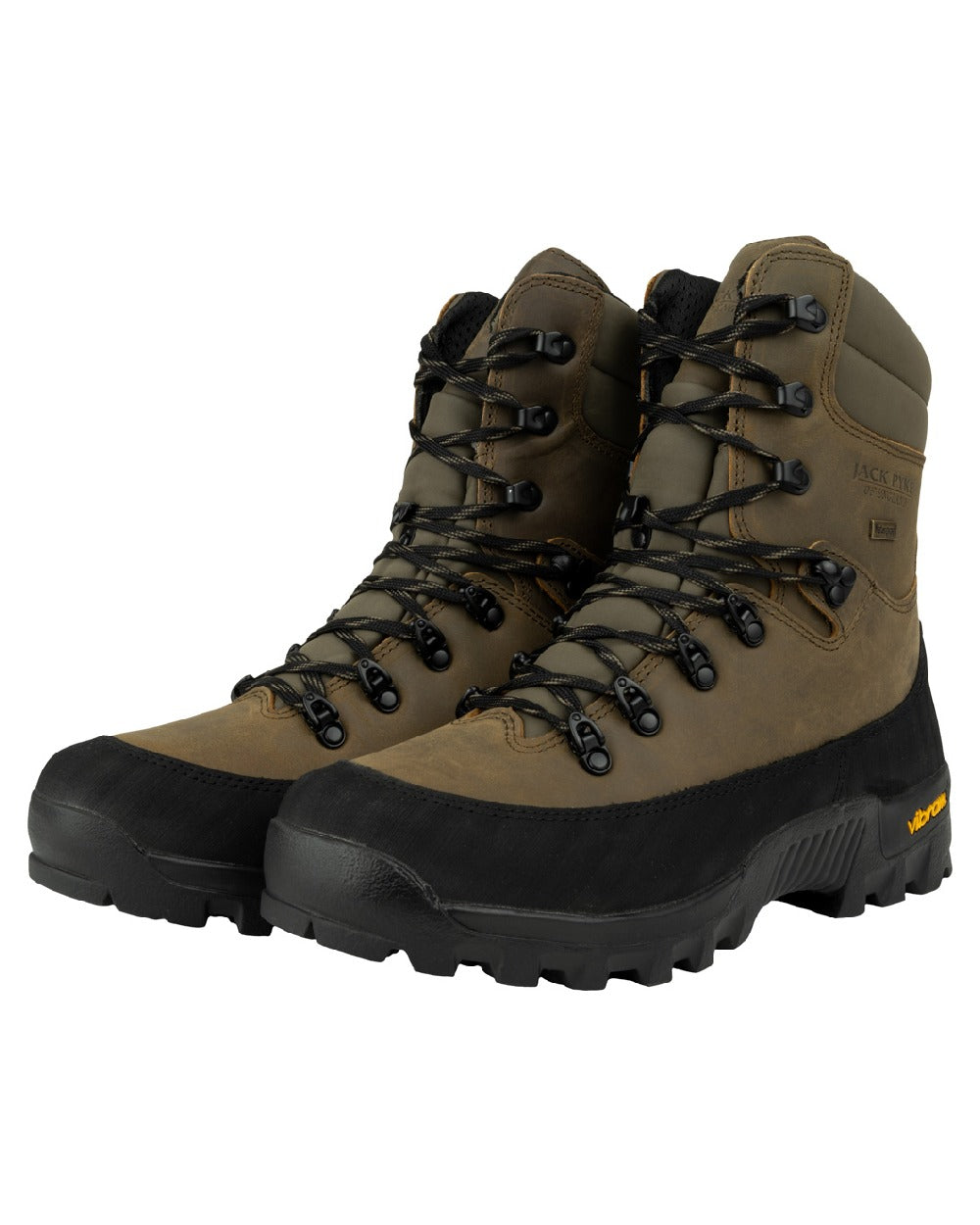 Brown coloured Jack Pyke Hunters Boots on white background #colour_brown