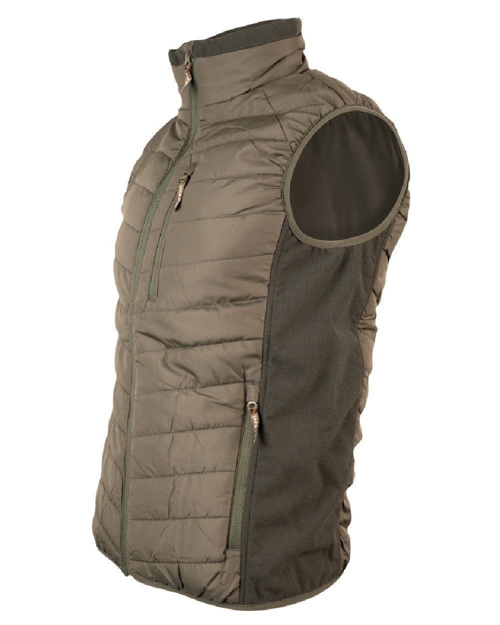 Green coloured Jack Pyke Hybrid Gilet on white background #colour_green