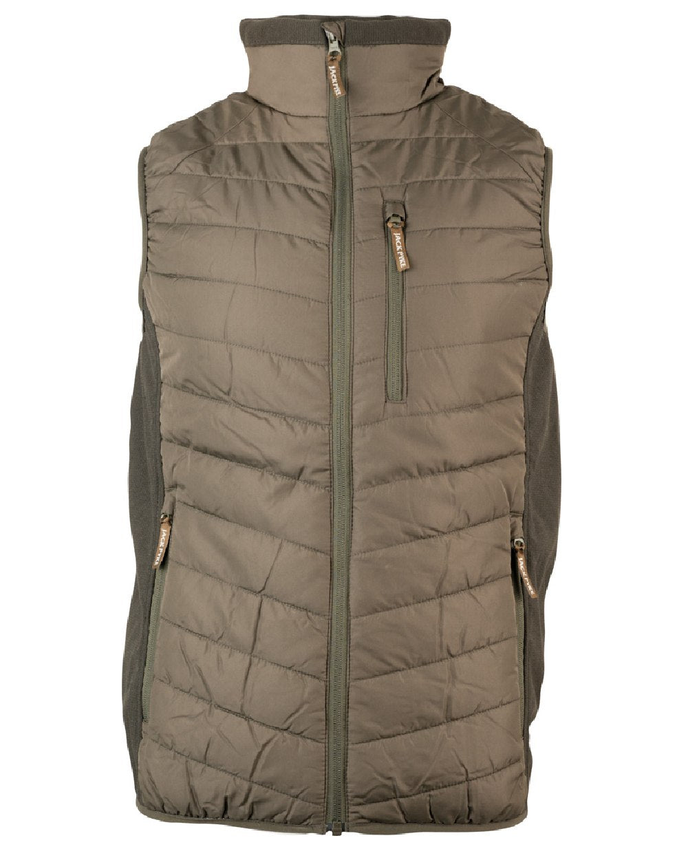 Green coloured Jack Pyke Hybrid Gilet on white background #colour_green