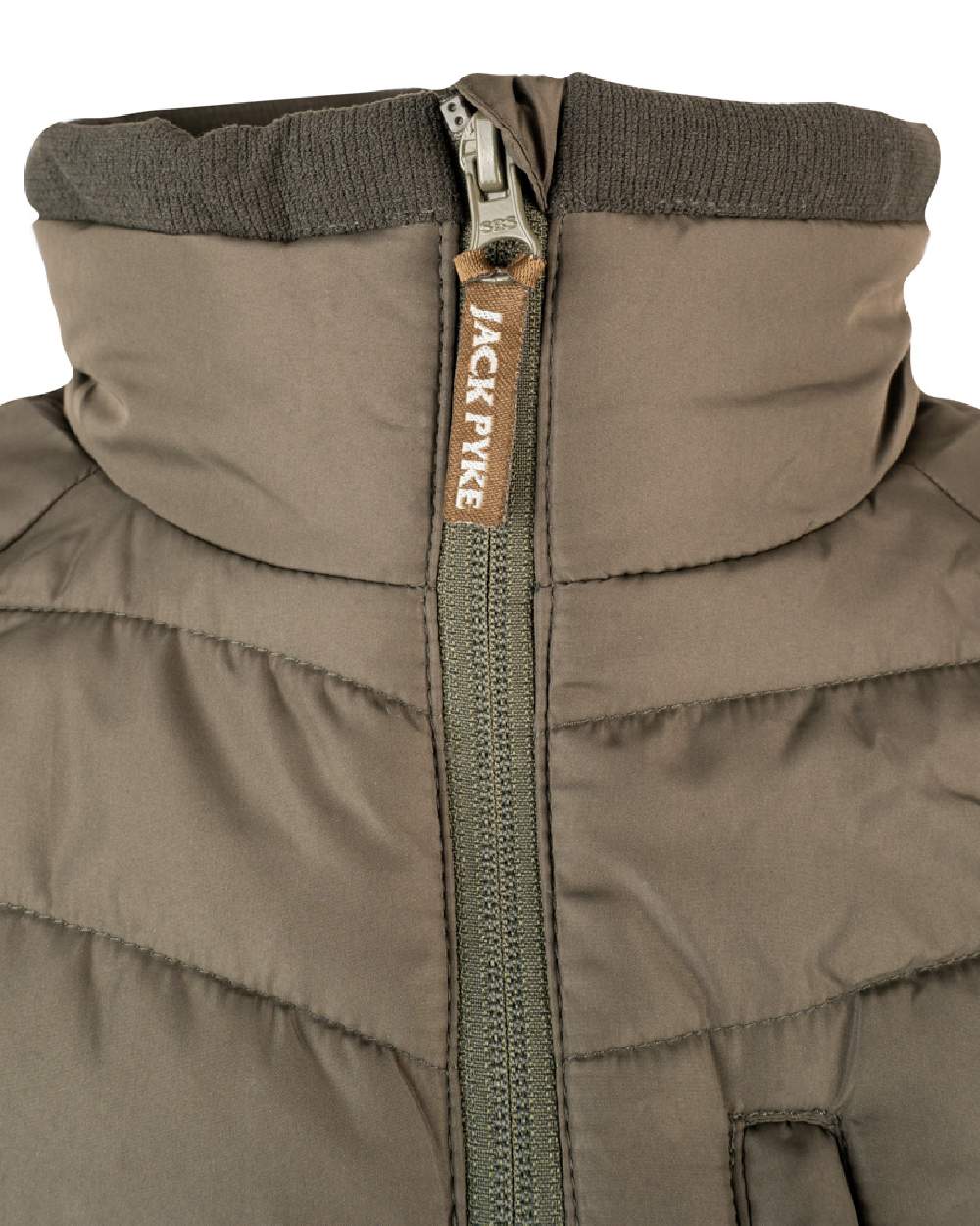 Green coloured Jack Pyke Hybrid Gilet on white background #colour_green