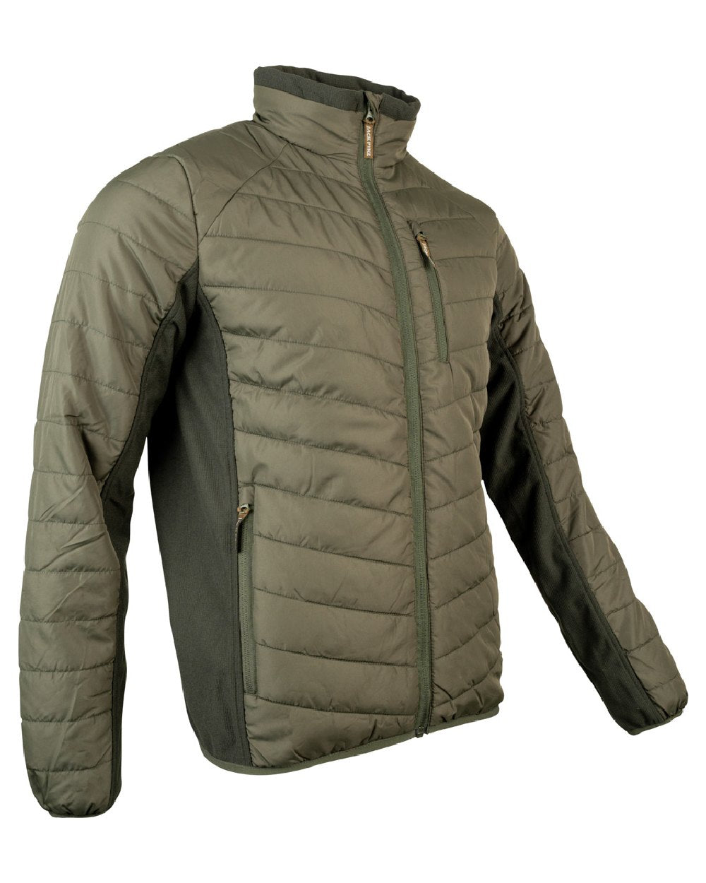 Green coloured Jack Pyke Hybrid Jacket on white background #colour_green