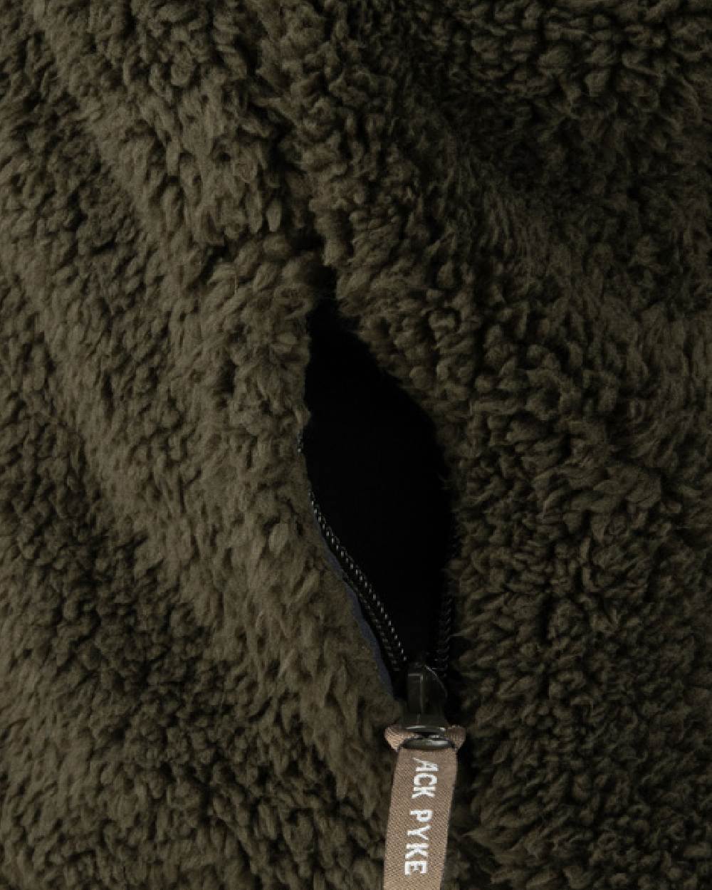 Dark Olive coloured Jack Pyke Junior Sherpa Fleece Gilet on white background #colour_dark-olive