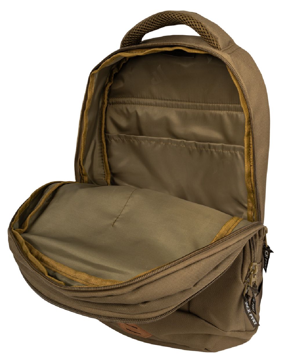 Olive Brown Jack Pyke Kestrel Rucksack on white background #colour_olive-brown