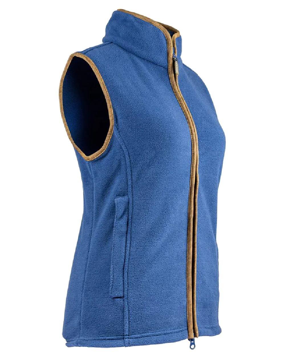 Denim coloured Jack Pyke Ladies Countryman Fleece Gilet on white background #colour_denim