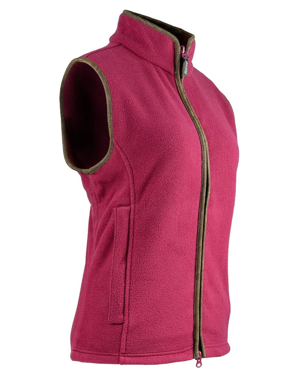 Roselle coloured Jack Pyke Ladies Countryman Fleece Gilet on white background #colour_roselle