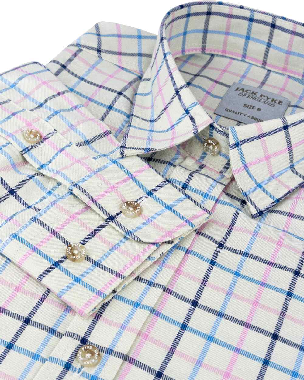 Navy coloured Jack Pyke Ladies Countryman Shirt on white background #colour_navy