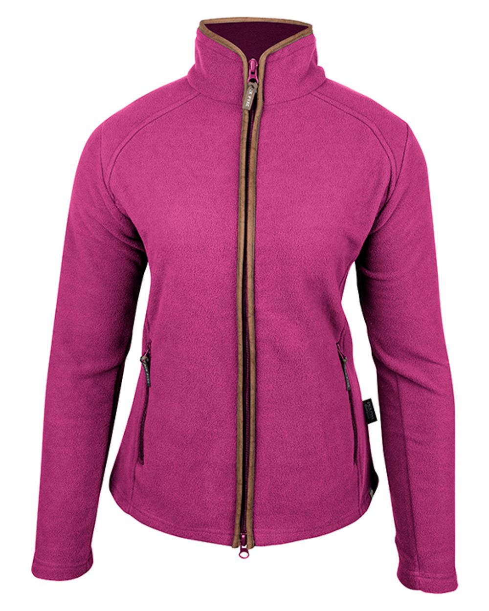 Roselle coloured Jack Pyke Ladies Fleece Jacket on white background #colour_roselle