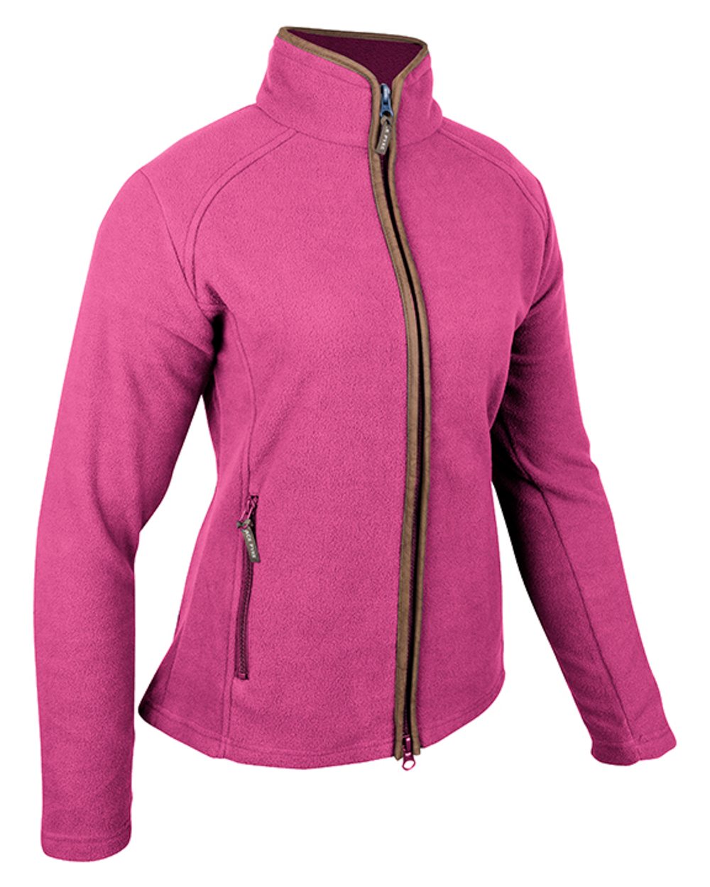 Roselle coloured Jack Pyke Ladies Fleece Jacket on white background #colour_roselle