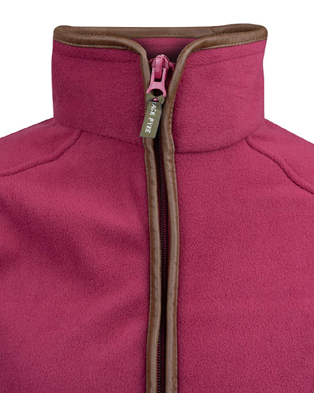 Roselle coloured Jack Pyke Ladies Fleece Jacket on white background #colour_roselle
