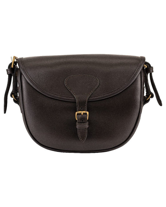 Brown coloured Jack Pyke Leather Cartridge Bag on white background #colour_brown