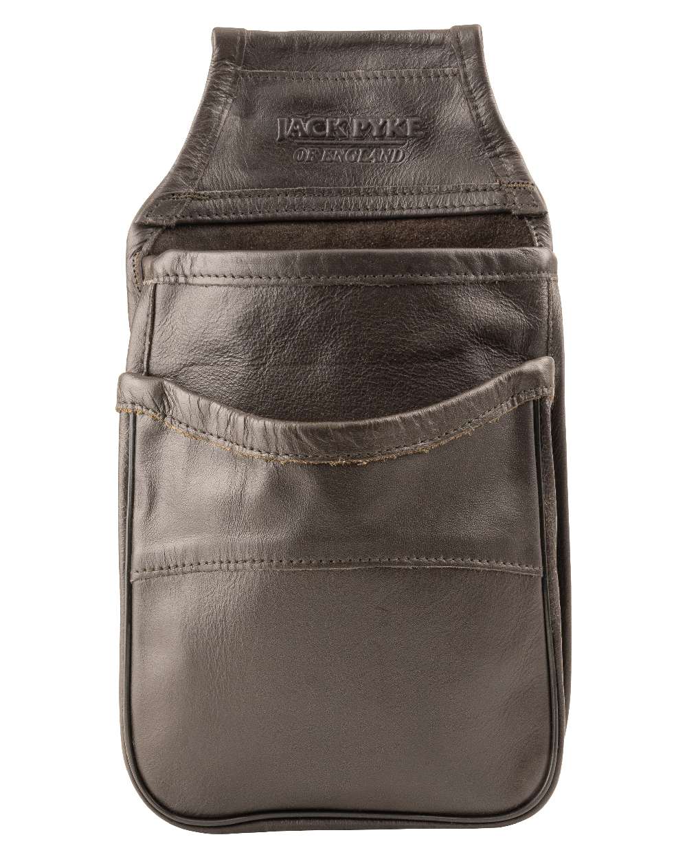Brown coloured Jack Pyke Leather Cartridge Pouch on white background #colour_brown