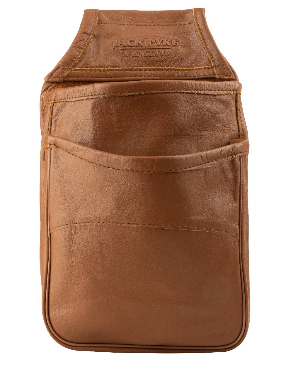 Tan coloured Jack Pyke Leather Cartridge Pouch on white background #colour_tan