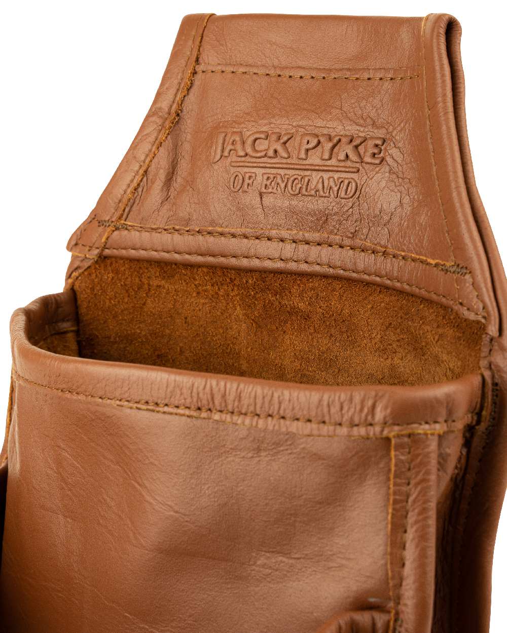 Tan coloured Jack Pyke Leather Cartridge Pouch on white background #colour_tan