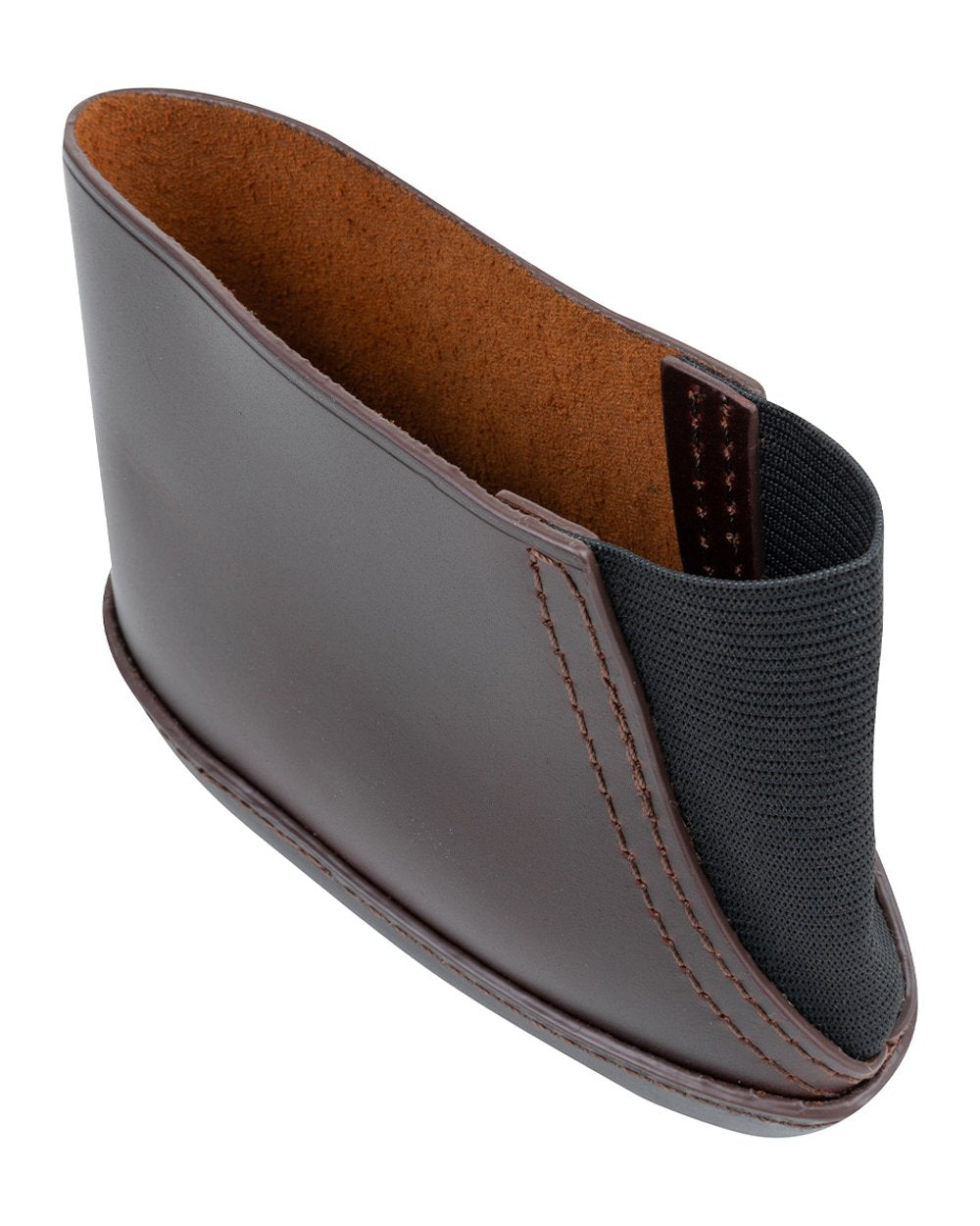 Brown coloured Jack Pyke Leather Stock Pad on white background #colour_brown