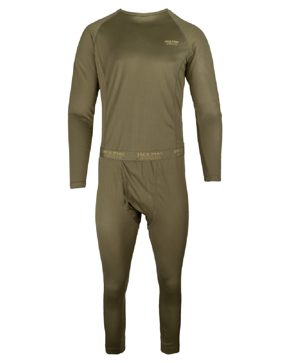 Green coloured Jack Pyke Mens Base Layer Set on white background #colour_green