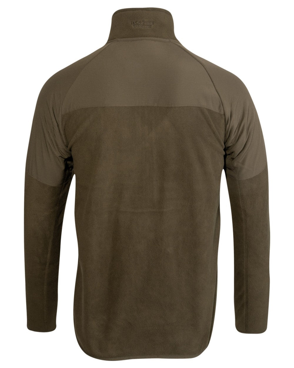 Dark Olive Coloured Jack Pyke Mens Bleasdale Half Zip Fleece Top on white background #colour_dark-olive