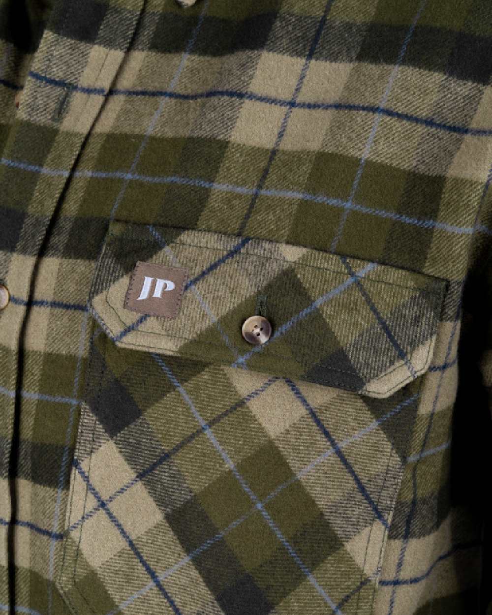 Green coloured Jack Pyke Mens Bleasdale Heavy Flannel Shirt on white background #colour_green