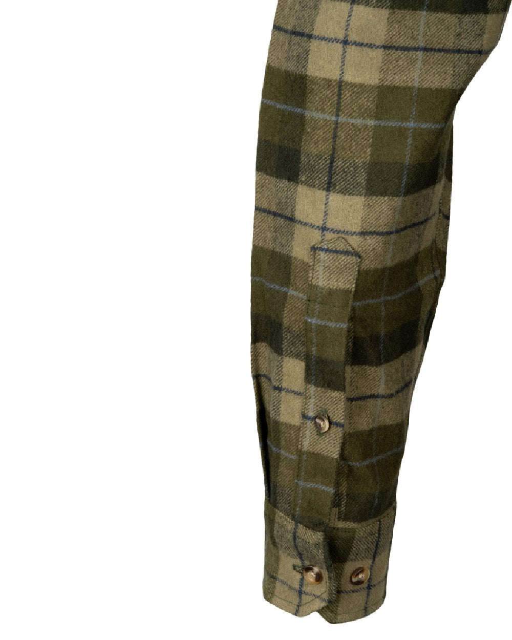 Green coloured Jack Pyke Mens Bleasdale Heavy Flannel Shirt on white background #colour_green