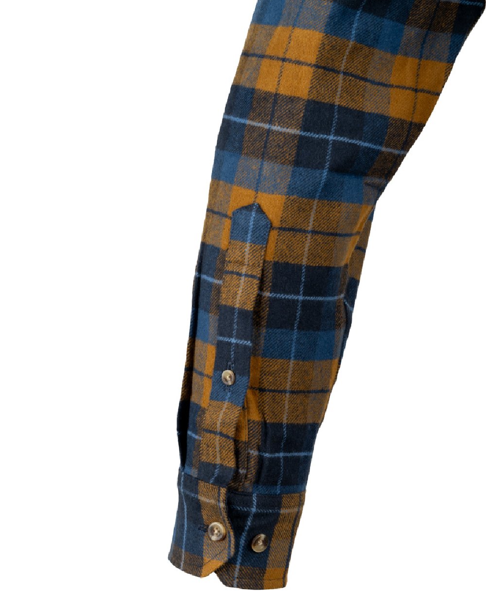 Navy Russet coloured Jack Pyke Mens Bleasdale Heavy Flannel Shirt on white background #colour_navy-russet