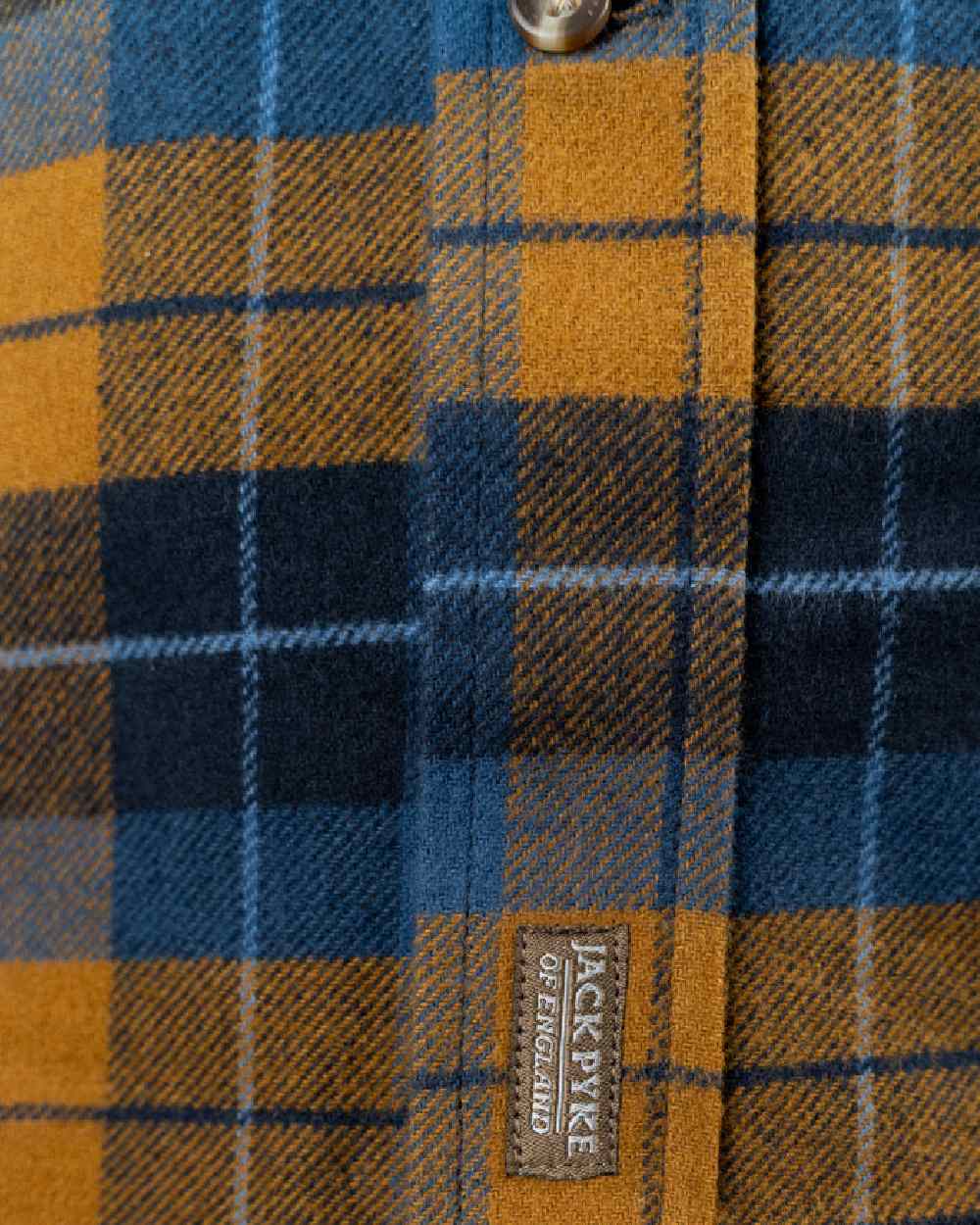Navy Russet coloured Jack Pyke Mens Bleasdale Heavy Flannel Shirt on white background #colour_navy-russet
