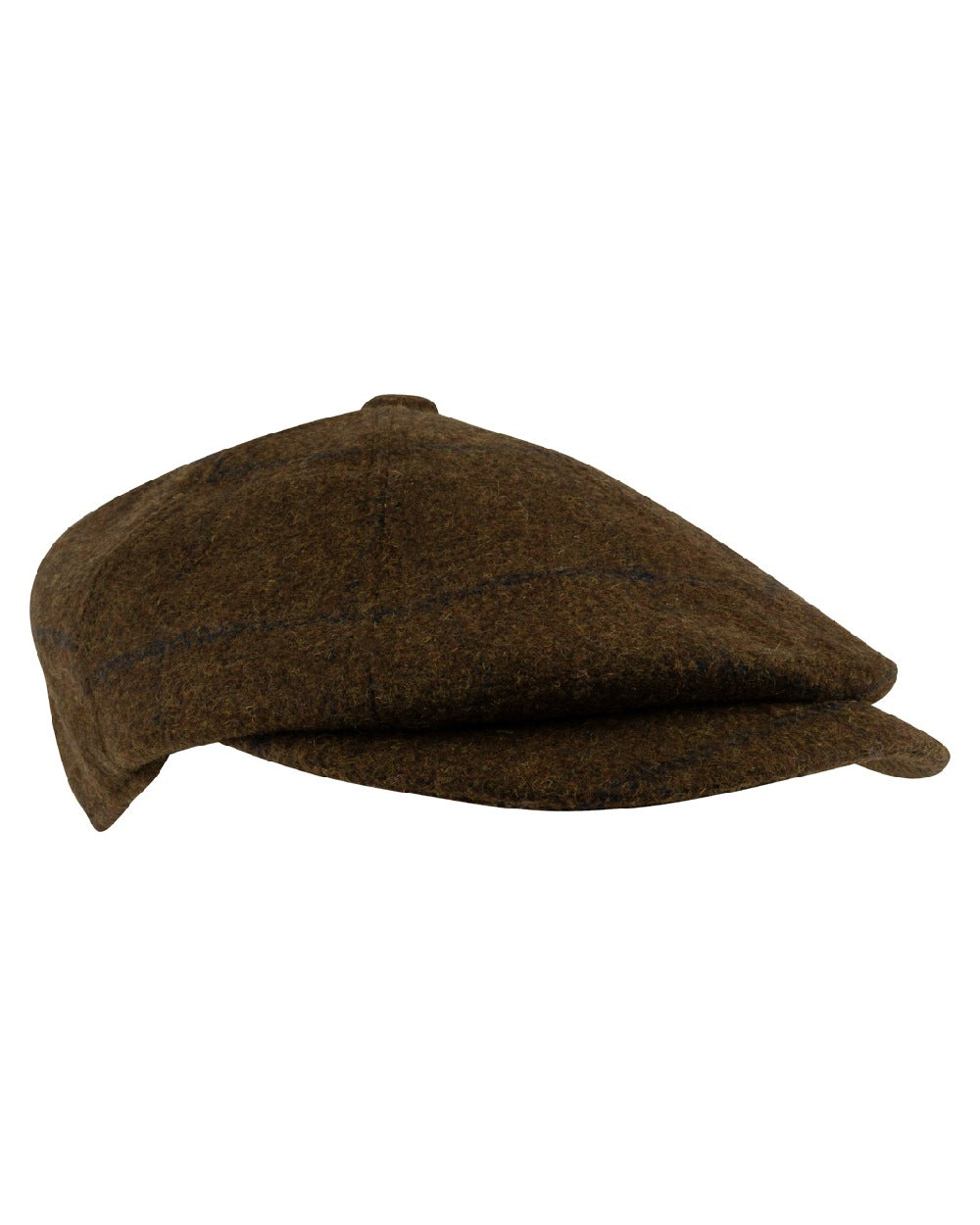 Brown Tweed coloured Jack Pyke Newsboy Cap on white background #colour_brown-tweed
