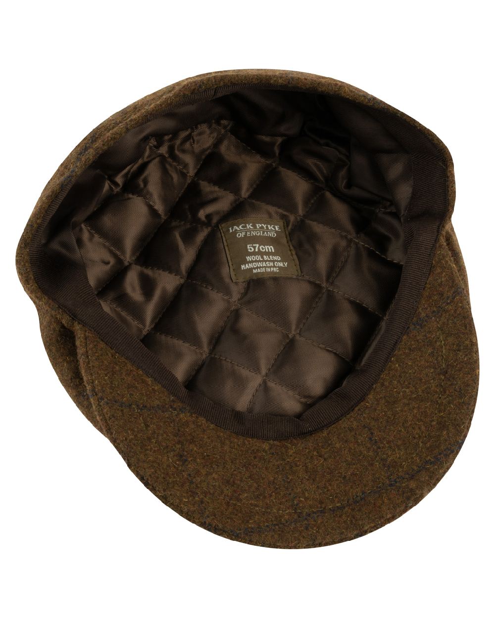 Brown Tweed coloured Jack Pyke Newsboy Cap on white background #colour_brown-tweed