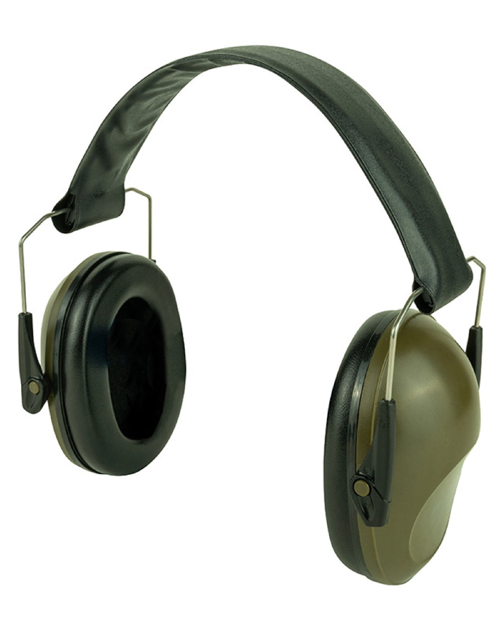 Green coloured Jack Pyke Passive Ear Defenders on white background #colour_green