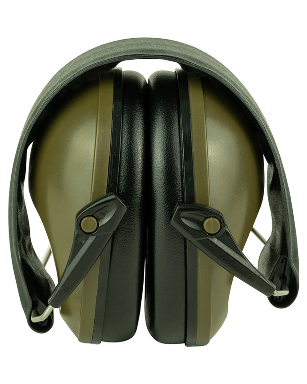 Green coloured Jack Pyke Passive Ear Defenders on white background #colour_green