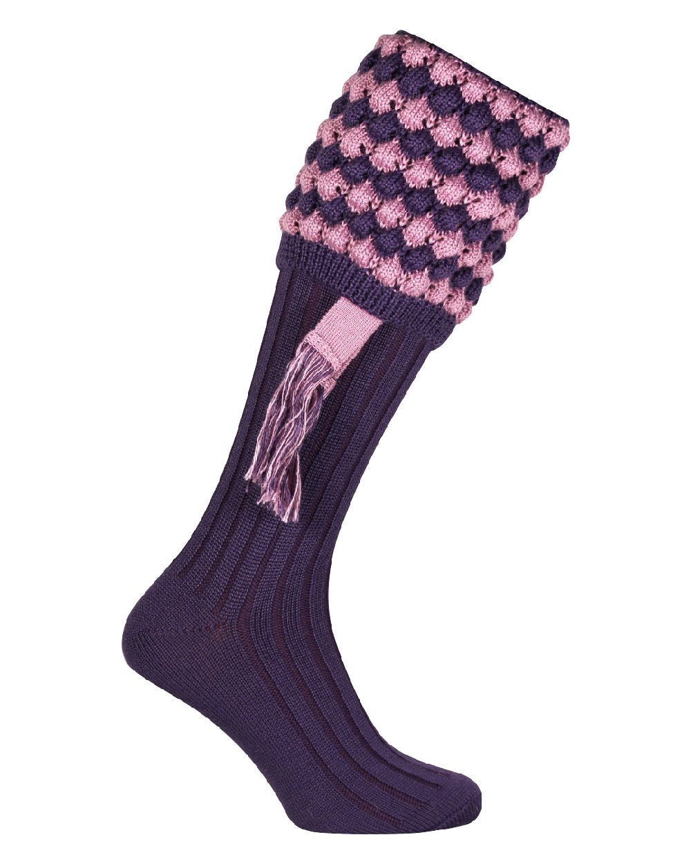 Purple coloured Jack Pyke Pebble Socks on white background #colour_purple
