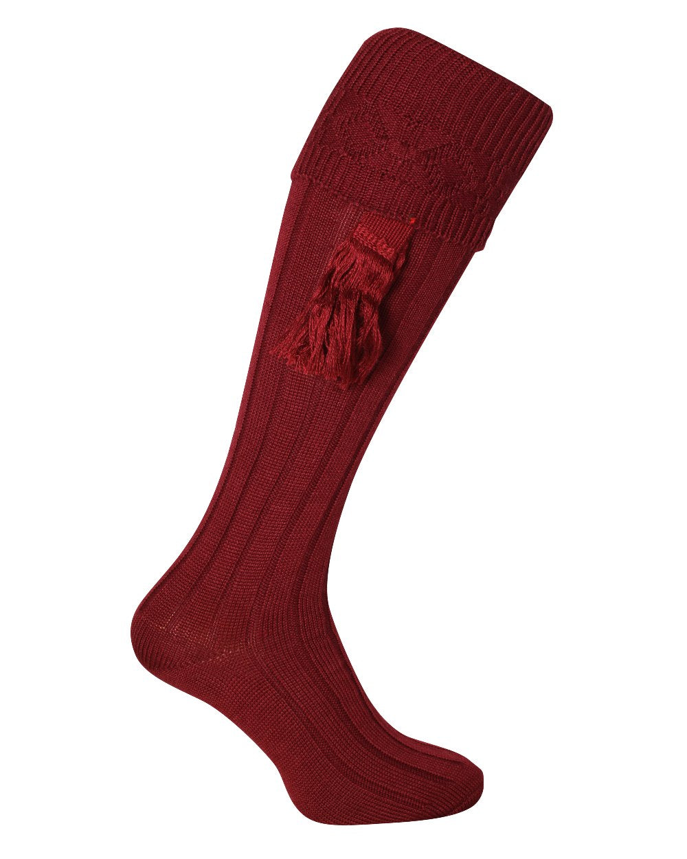 Burgundy coloured Jack Pyke Plain Shooting Socks on white background #colour_burgundy