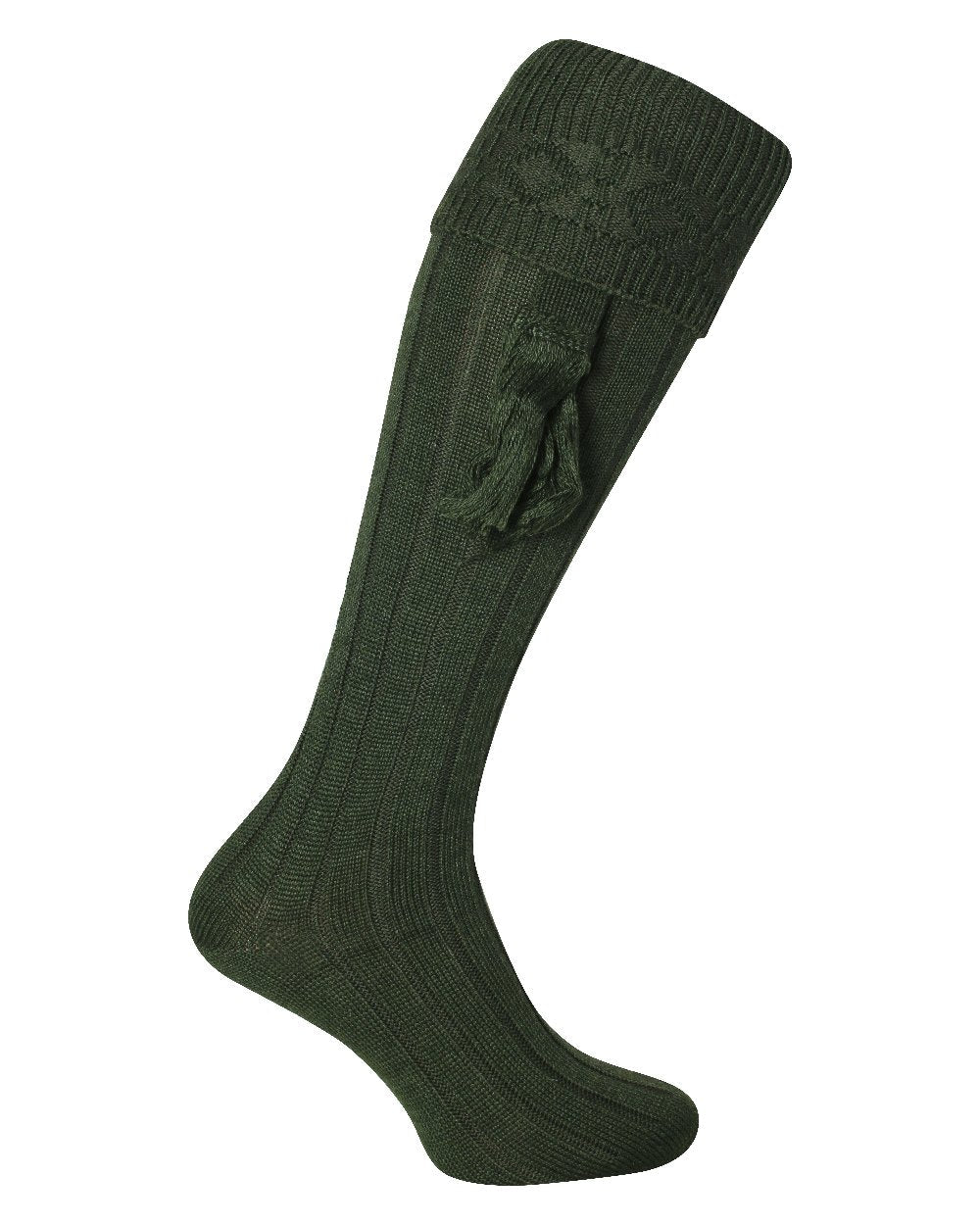 Green coloured Jack Pyke Plain Shooting Socks on white background #colour_green